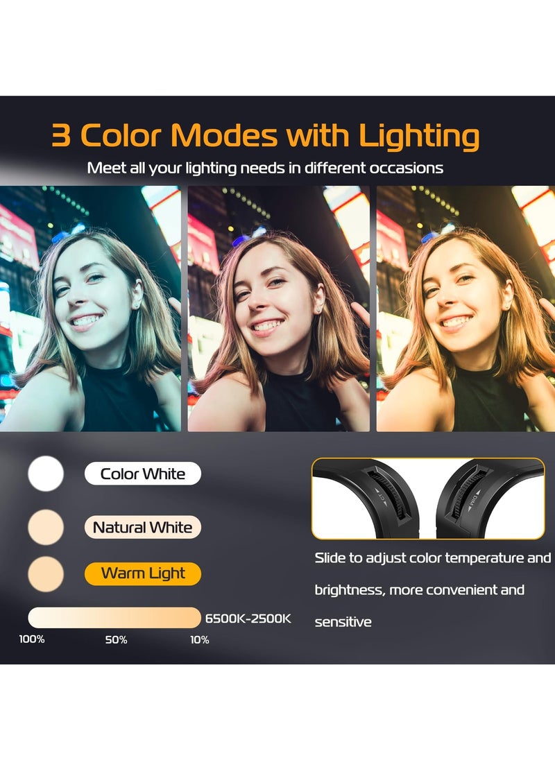 Ulanzi VL100X Selfie Light, Clip LED Light Panel for Phone/Laptop/Tablet/Computer, Bi-Color Portable Clip Camera Light with Dimmable 2500-6500K with 2000mAh Battery for Video Conference/Picture