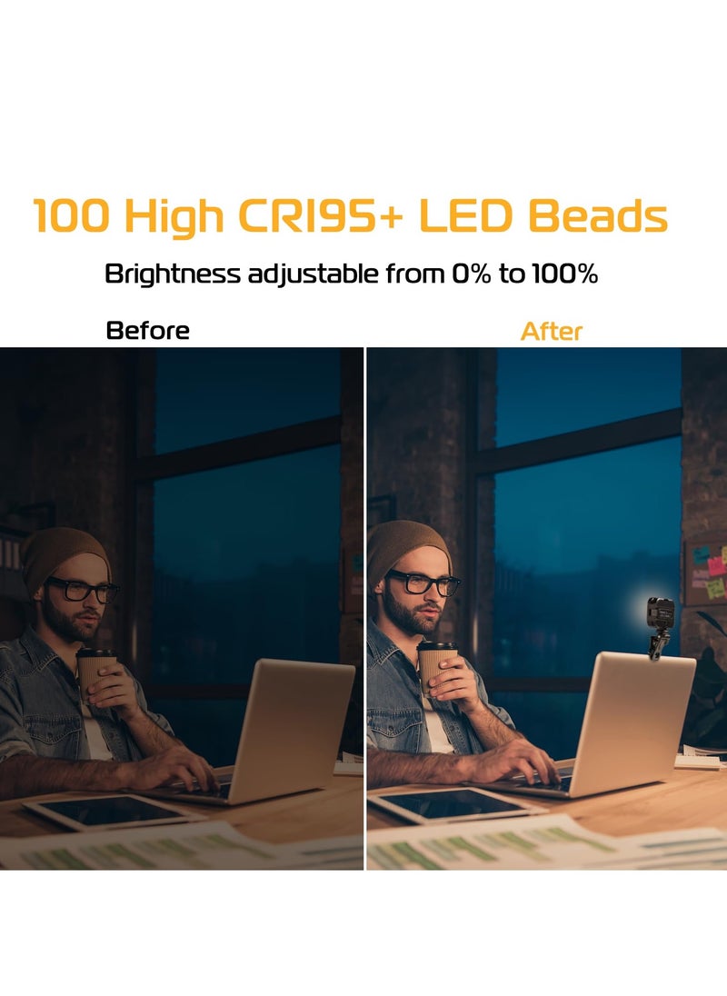 Ulanzi VL100X Selfie Light, Clip LED Light Panel for Phone/Laptop/Tablet/Computer, Bi-Color Portable Clip Camera Light with Dimmable 2500-6500K with 2000mAh Battery for Video Conference/Picture