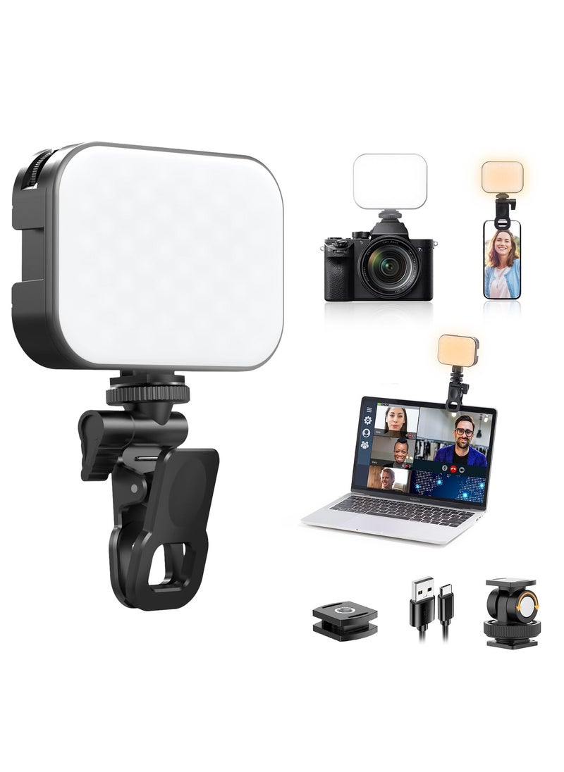 Ulanzi VL100X Selfie Light, Clip LED Light Panel for Phone/Laptop/Tablet/Computer, Bi-Color Portable Clip Camera Light with Dimmable 2500-6500K with 2000mAh Battery for Video Conference/Picture