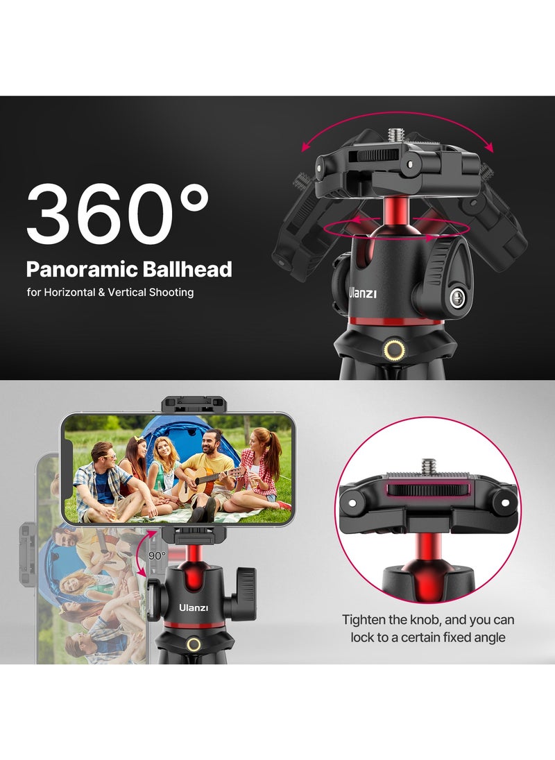 ULANZI MT-33 Phone Tripod, Mini Flexible Tripod with Cold Shoe & Universal Clip, 1/4'' Screw for Magic Arm, Multifunctional Octopus Camera Tripod for Mobile Phone/Action camera, Lightweight for Travel