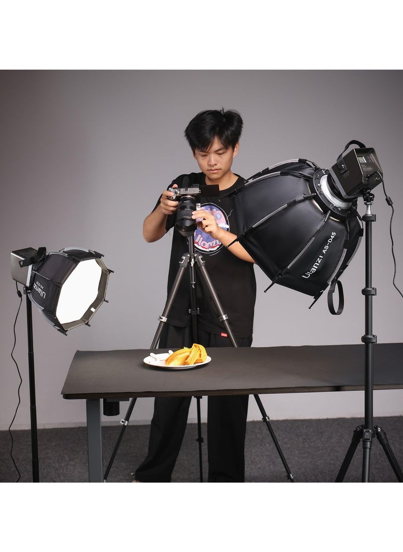 Ulanzi TT43 Extendable Photography Light Stand, Adjustable 6.23ft Aluminum Light Tripod, Reversible Portable Studio Lighting Tripod for Continute Output Lighting/Strobe Light/Webcams/Cameras/Softbox