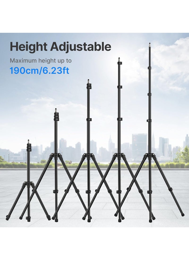 Ulanzi TT43 Extendable Photography Light Stand, Adjustable 6.23ft Aluminum Light Tripod, Reversible Portable Studio Lighting Tripod for Continute Output Lighting/Strobe Light/Webcams/Cameras/Softbox
