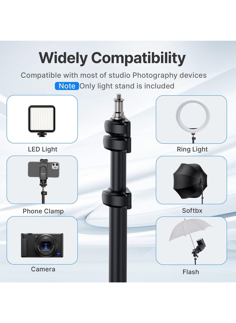 Ulanzi TT43 Extendable Photography Light Stand, Adjustable 6.23ft Aluminum Light Tripod, Reversible Portable Studio Lighting Tripod for Continute Output Lighting/Strobe Light/Webcams/Cameras/Softbox