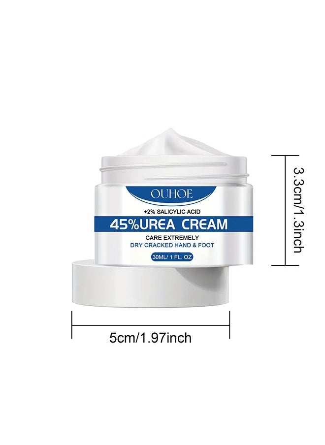 45% Urea Cream，Urea 45% Foot Cream with 2% Plus Salicylic Acid, Foot Cream for Dry Cracked Heels - best Callus Remover For Feet & Hands, Natural Moisturizes Nourishes Softens Dry, Rough, Cracked, Dead Skin 30ML