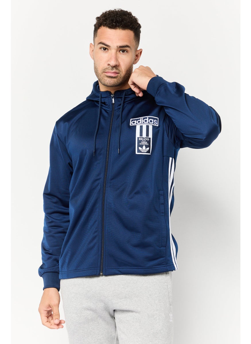 Men Sportswear Fit Long Sleeve Outdoor Full Zip Hoodie, Navy