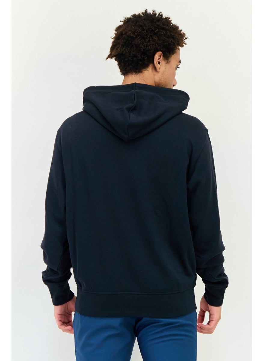 Men Sportswear Fit Long Sleeve Outdoor Hoodie, Black