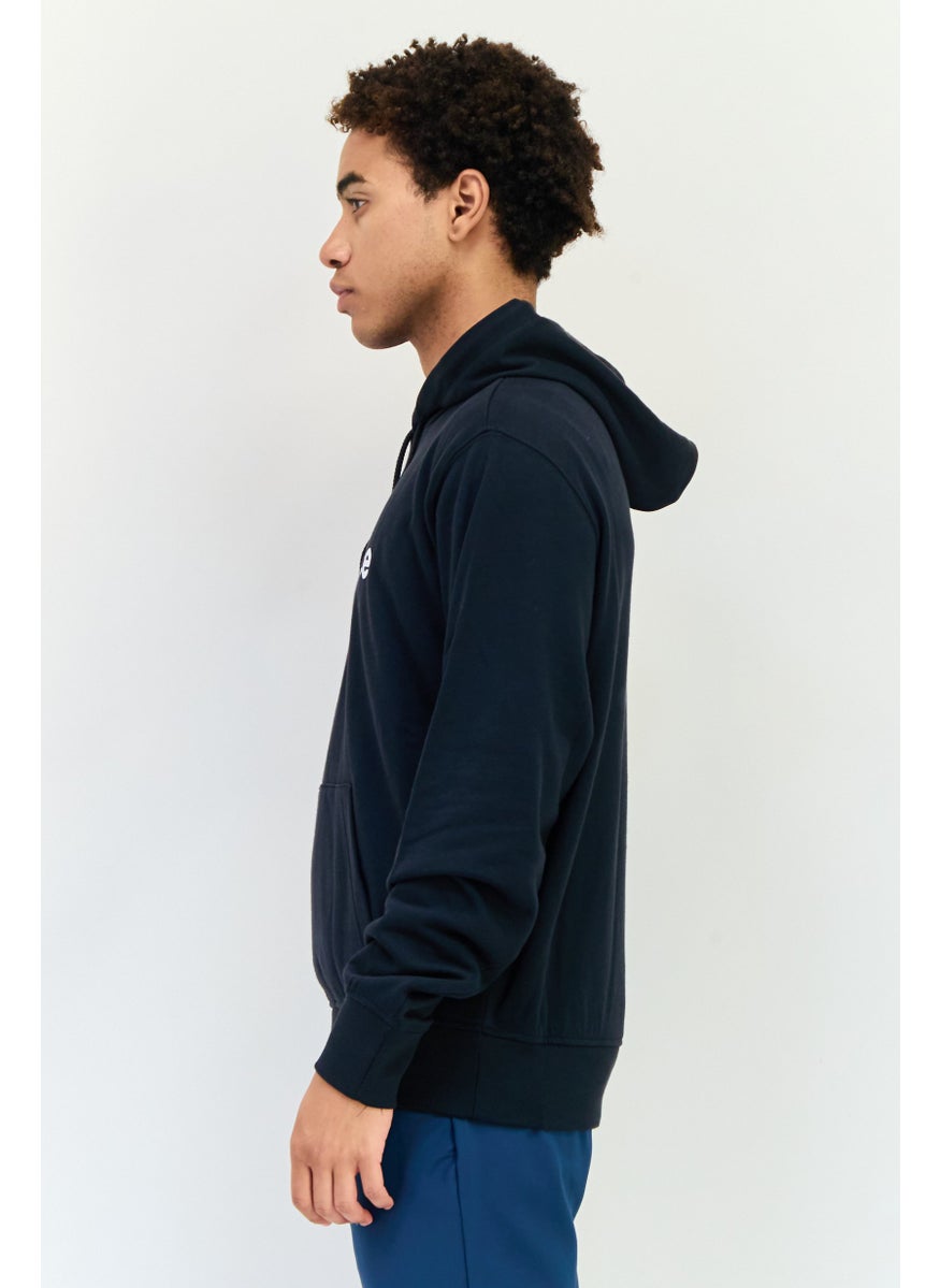 Men Sportswear Fit Long Sleeve Outdoor Hoodie, Black