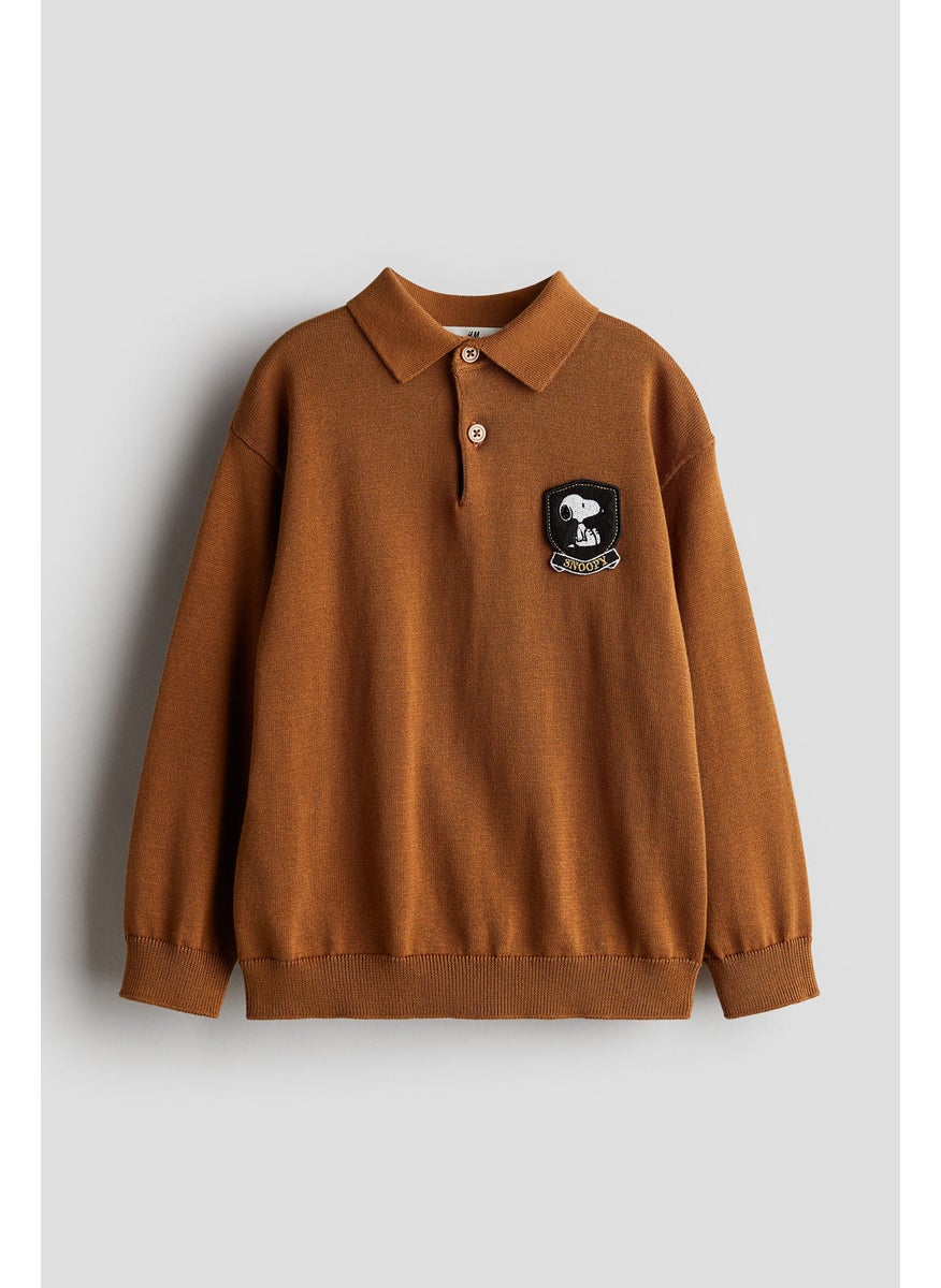 Fine-Knit Polo Shirt