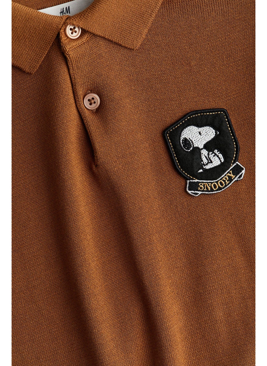 Fine-Knit Polo Shirt