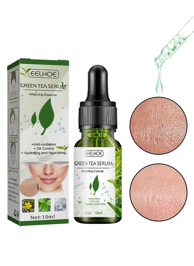 Green Tea Serum,Pore Shrinking Rejuvenates The Skin Moisturizing And Gently Shrinks,Anti-oxidation ,Oil control,hydrating and nourishing,Whitching Essenge (10ml）