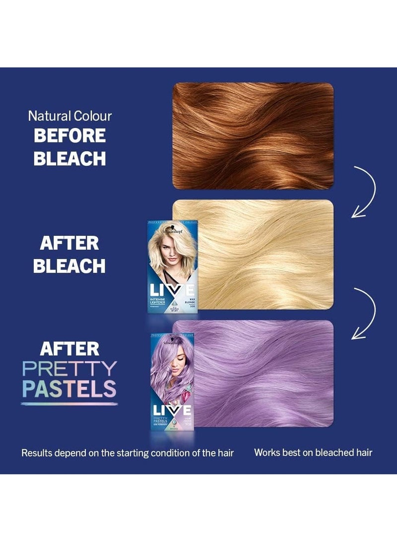 LIVE Pretty Pastels Lilac Crush Semi Permanent Hair Dye P120 Temporary Hair Dye Lasts for up to 8 Washes Pretty Pastel Hair Colour for Full head Ombré or Highlights