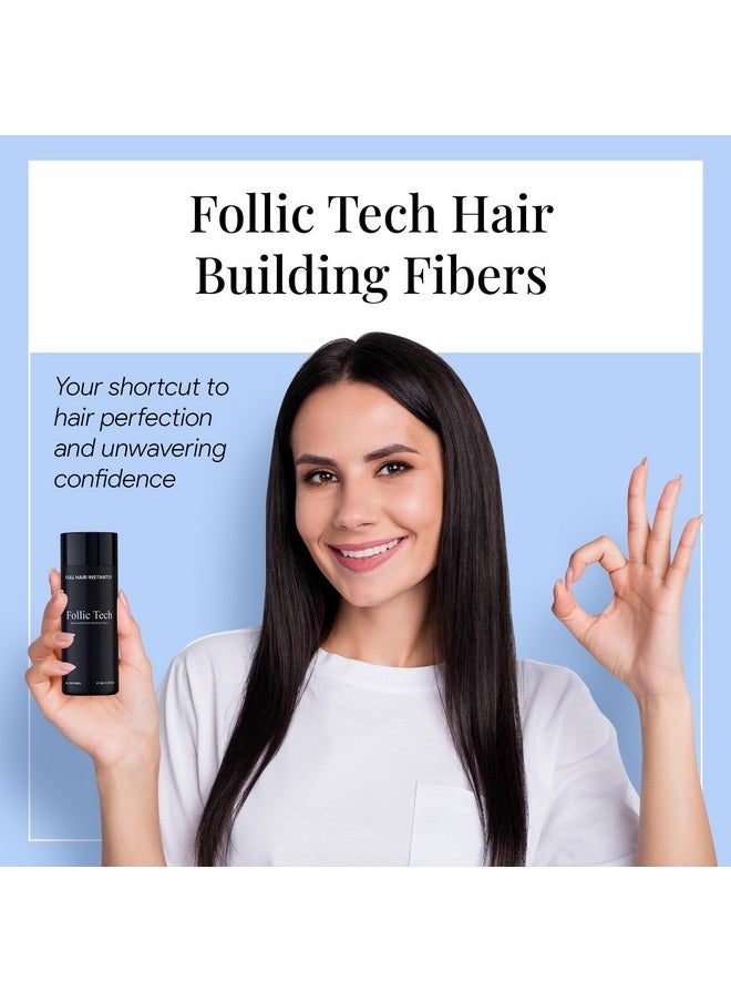 Follic Tech Hair Fibers for Thinning Hair for Women and Men. Achieve Thicker and Fuller Looking Hair instantly. Thick Hair Fiber to Conceal Hair Loss in 6 Shades - 27.5g Bottle - Grey