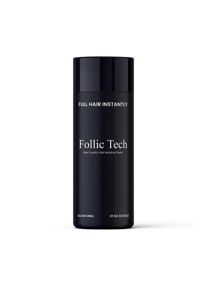 Follic Tech Hair Fibers for Thinning Hair for Women and Men. Achieve Thicker and Fuller Looking Hair instantly. Thick Hair Fiber to Conceal Hair Loss in 6 Shades - 27.5g Bottle - Grey