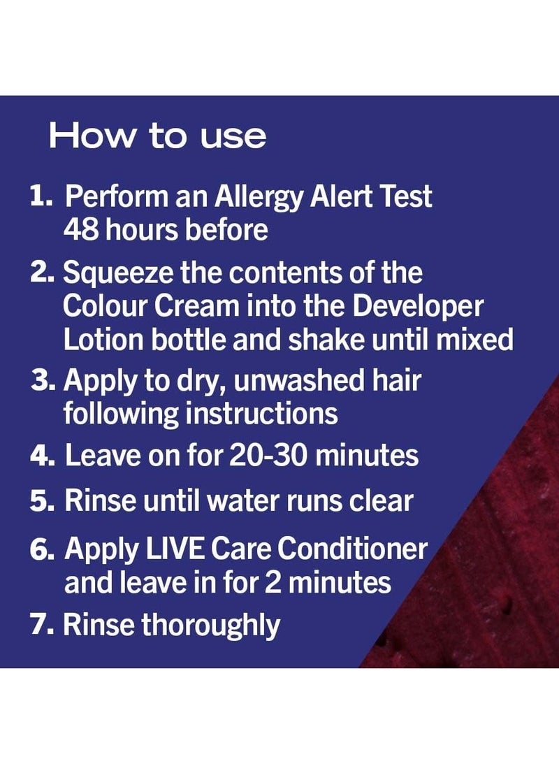 LIVE Urban Metallics Vibrant Long Lasting Permanent Red Hair Dye Infused with Coconut Oil for Shiny Hair Ruby Glaze U68