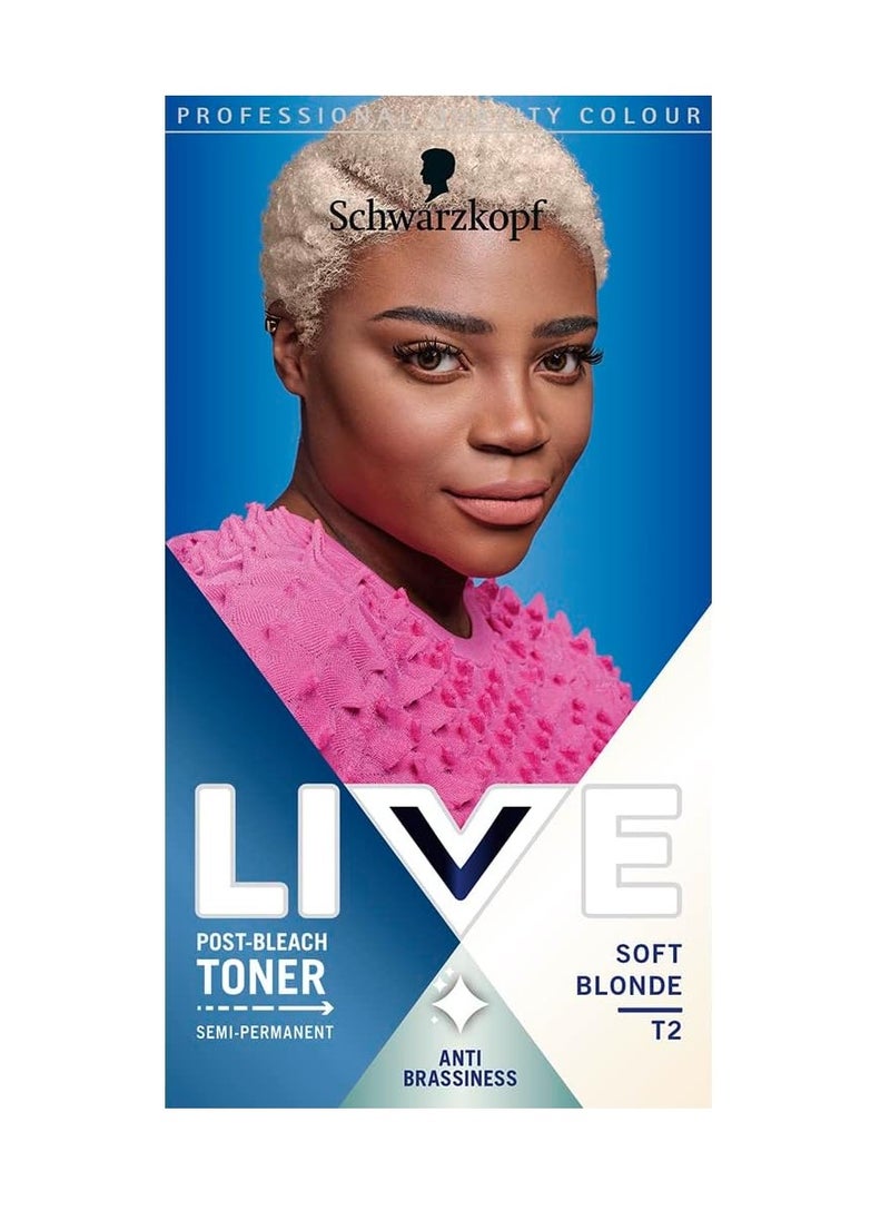 LIVE Post Bleach Hair Toner Soft Blonde Semi Permanent Colour Toner for Cool Blondes Soft Blonde Toner Neutralises Brassiness and Yellow Tones for up to 16 Washes