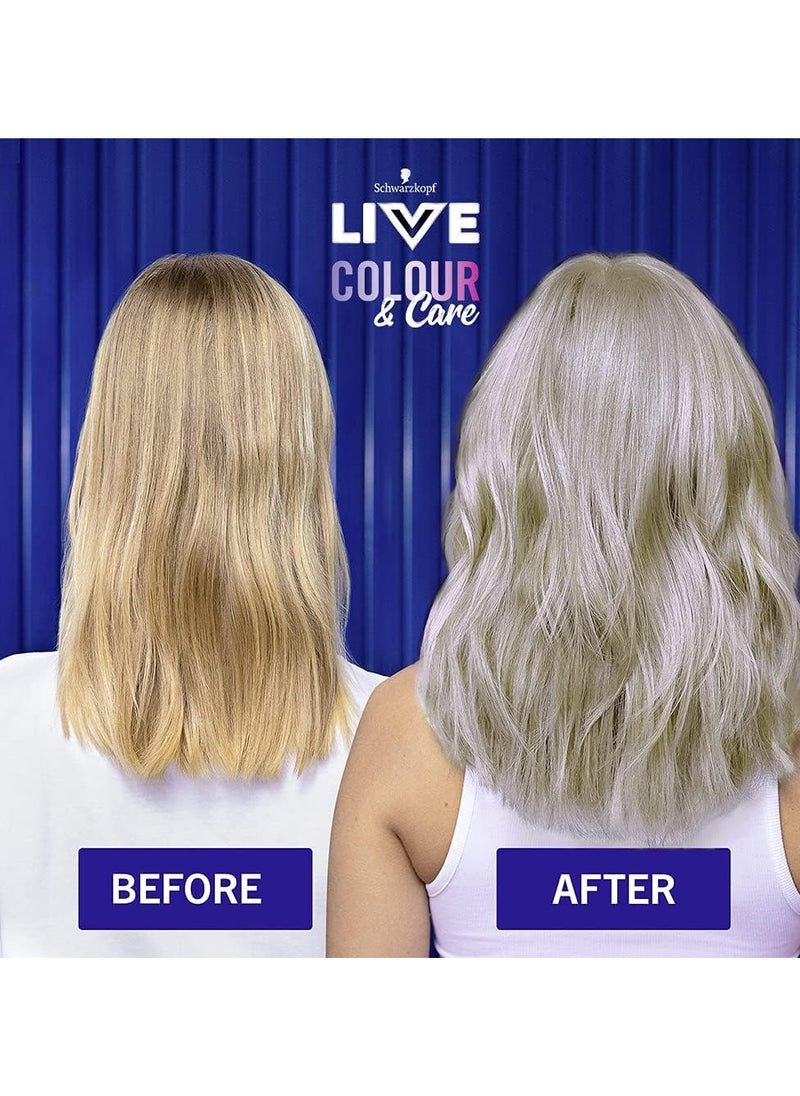 LIVE Colour and Care Hair Mask 5 Minute Wash Out Blonde Toning Colour Boost Semi permanent Silver Hair Dye Lasts Up To 6 Washes Icy Pearl 150ml