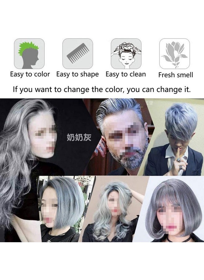 Mofajang Hair Wax Color Styling Cream Mud, Natural Hairstyle Color Pomade, Washable Temporary (Gray)