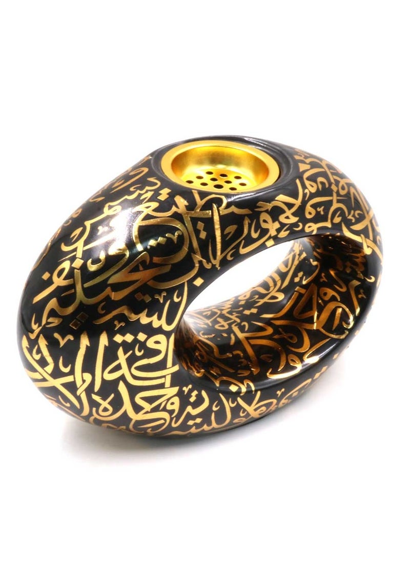 High Quality Stylish Incense Burner Oud Holder on Top - Black