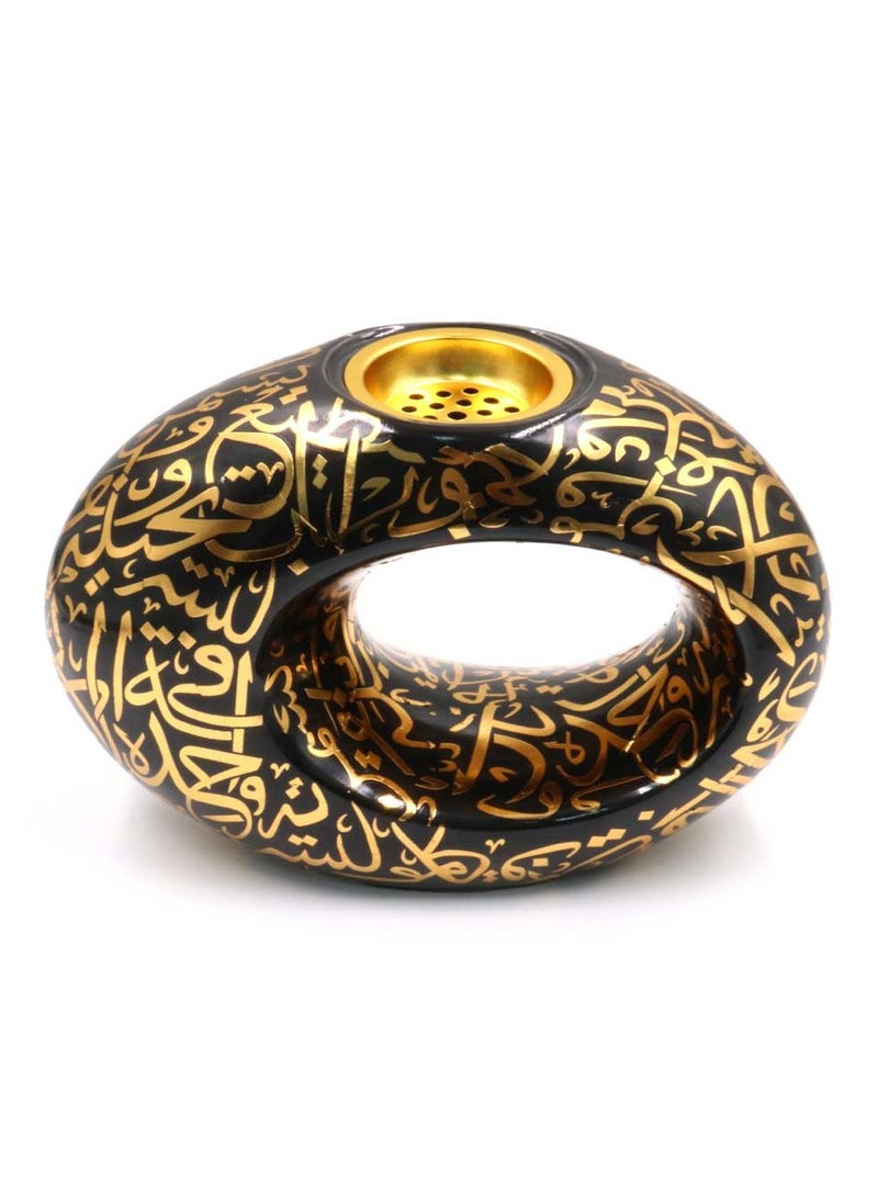 High Quality Stylish Incense Burner Oud Holder on Top - Black