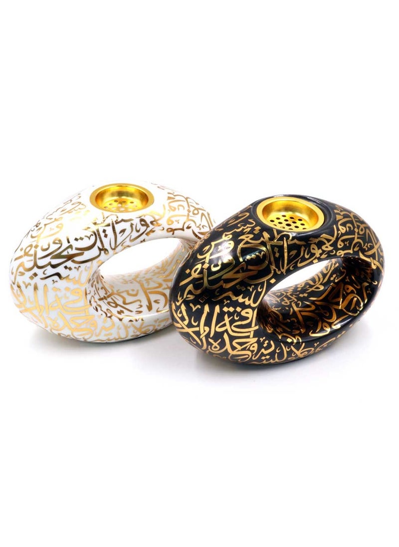 High Quality Stylish Incense Burner Oud Holder on Top - Black