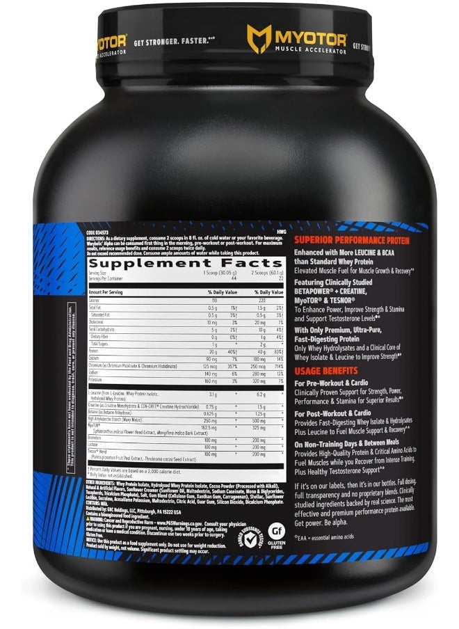 AMP Wheybolic Alpha with MyoTOR Protein Powder | Targeted Muscle Building and Workout Support Formula with BCAA | 40g Protein | Chocolate Fudge | 22 Servings