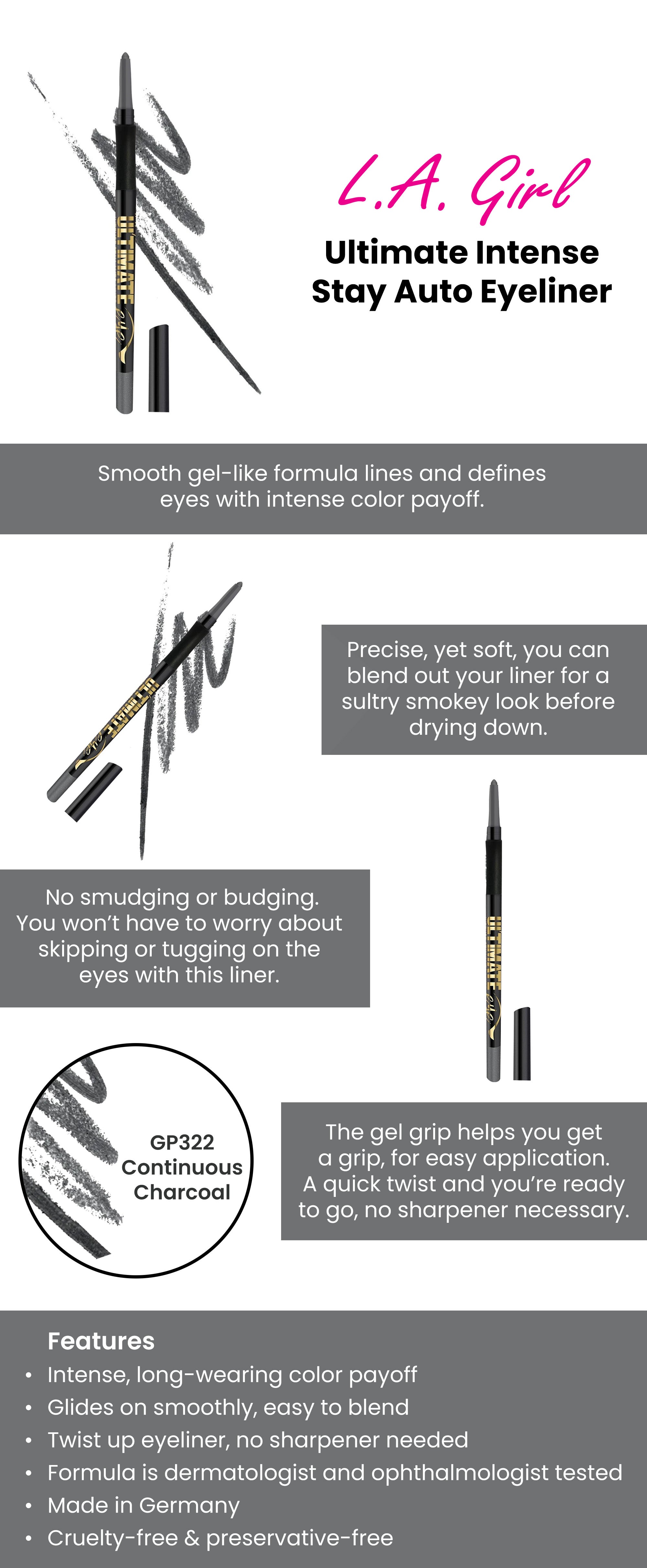Ultimate Auto Eyeliner GP322 Continuous Charcoal