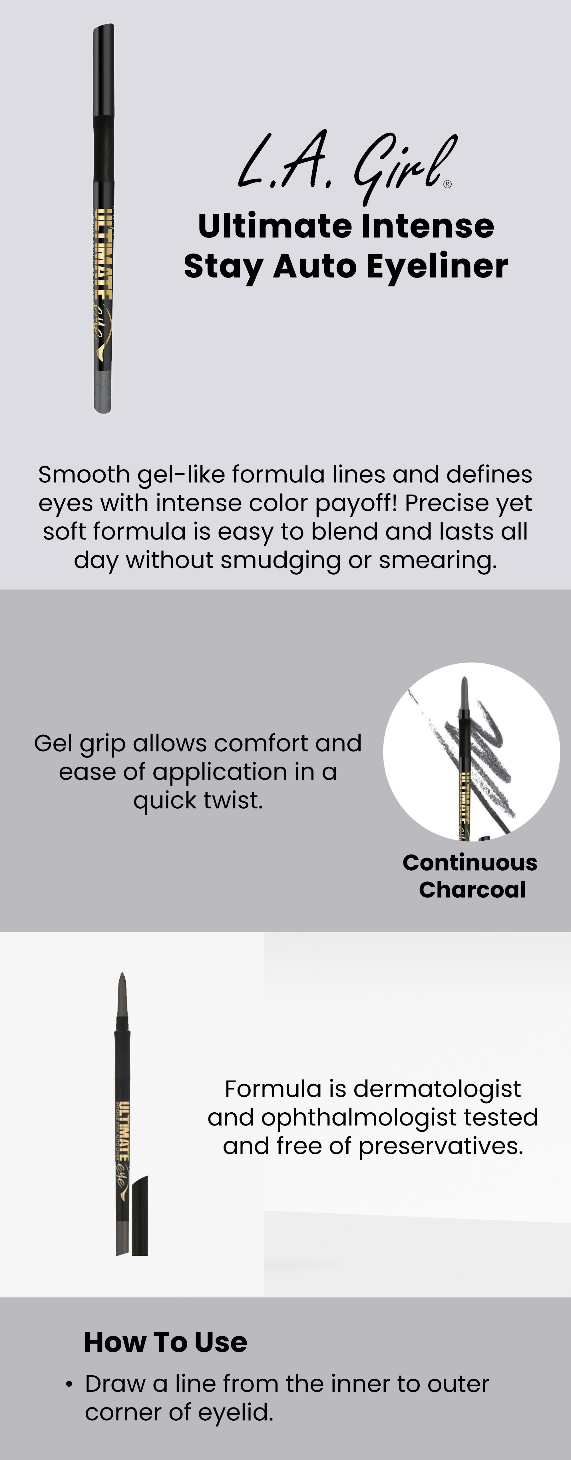 Ultimate Intense Stay Auto Eyeliner Continuous Charcoal
