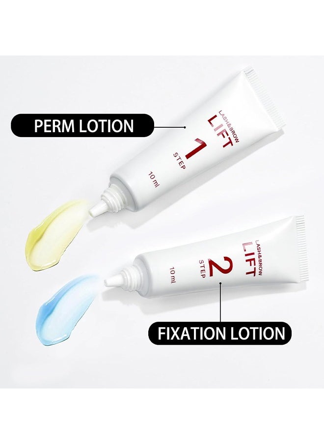2-in-1 Lash Lift and Brow Lamination Kit, High-Capacity Lotion Tubes for Salon or Home Use, Long-Lasting Curling and Setting for Supermodel Lashes