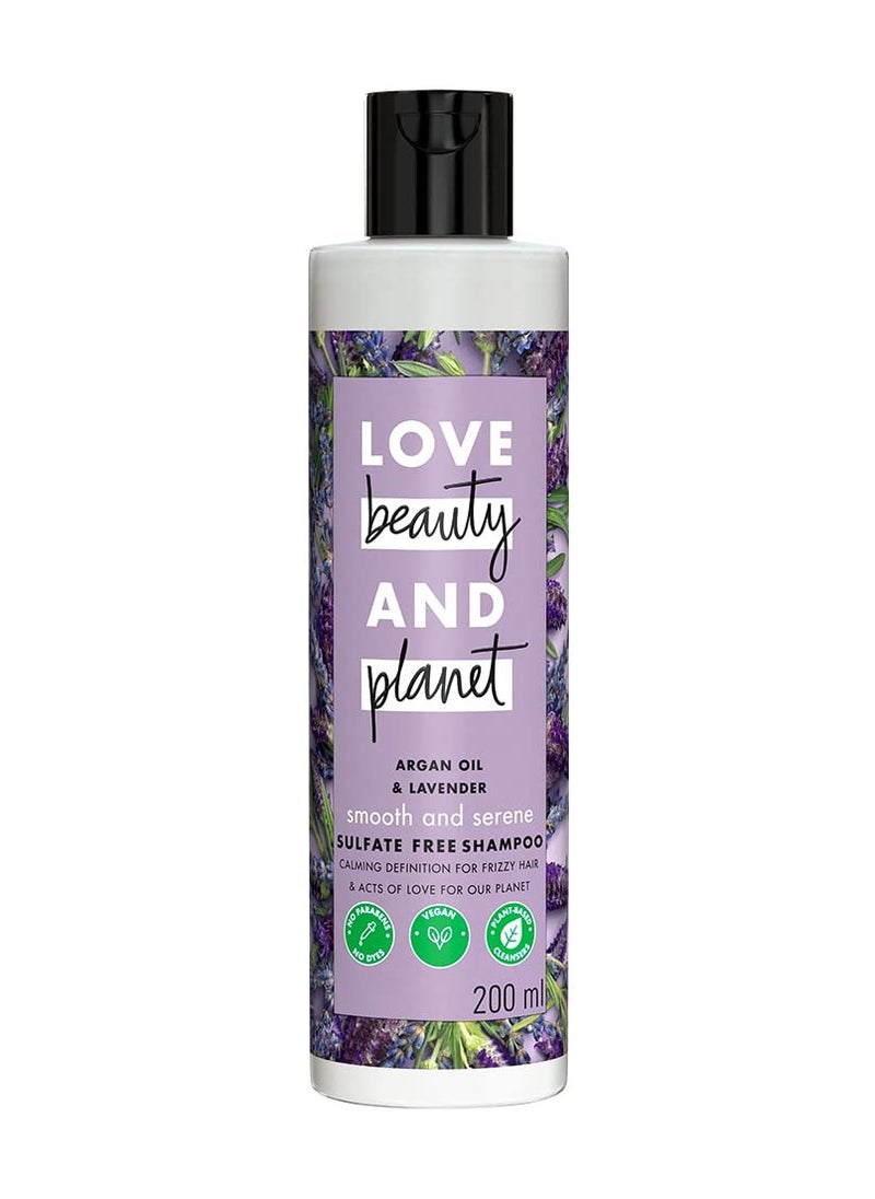 Love Beauty and Planet Argan Oil and Lavender Shampoo for Dry and Frizzy hair  Sulfate Free 200ml