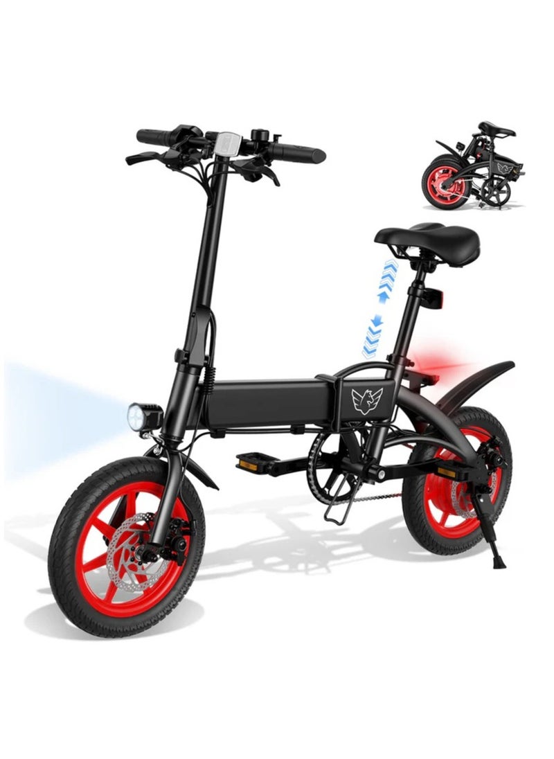 Premium Quality Adult Folding Electric Bike with 350W Brushless Motor, 36V 8AH Battery, Carbon Alloy Frame, 14-Inch Tires, Dual Disk Brake, 35KM Range in Single Charge, Adjustable Seat Electric Scooter