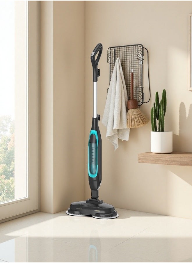 Unique Double-Disc Design, High-Speed Rotating Powerful Decontamination Steam Mop, Lightweight Upright Body, With Ergonomic Handle, Comfortable To Hold, Easy To Operate, Wireless Operation Exquisite Steam Mop.