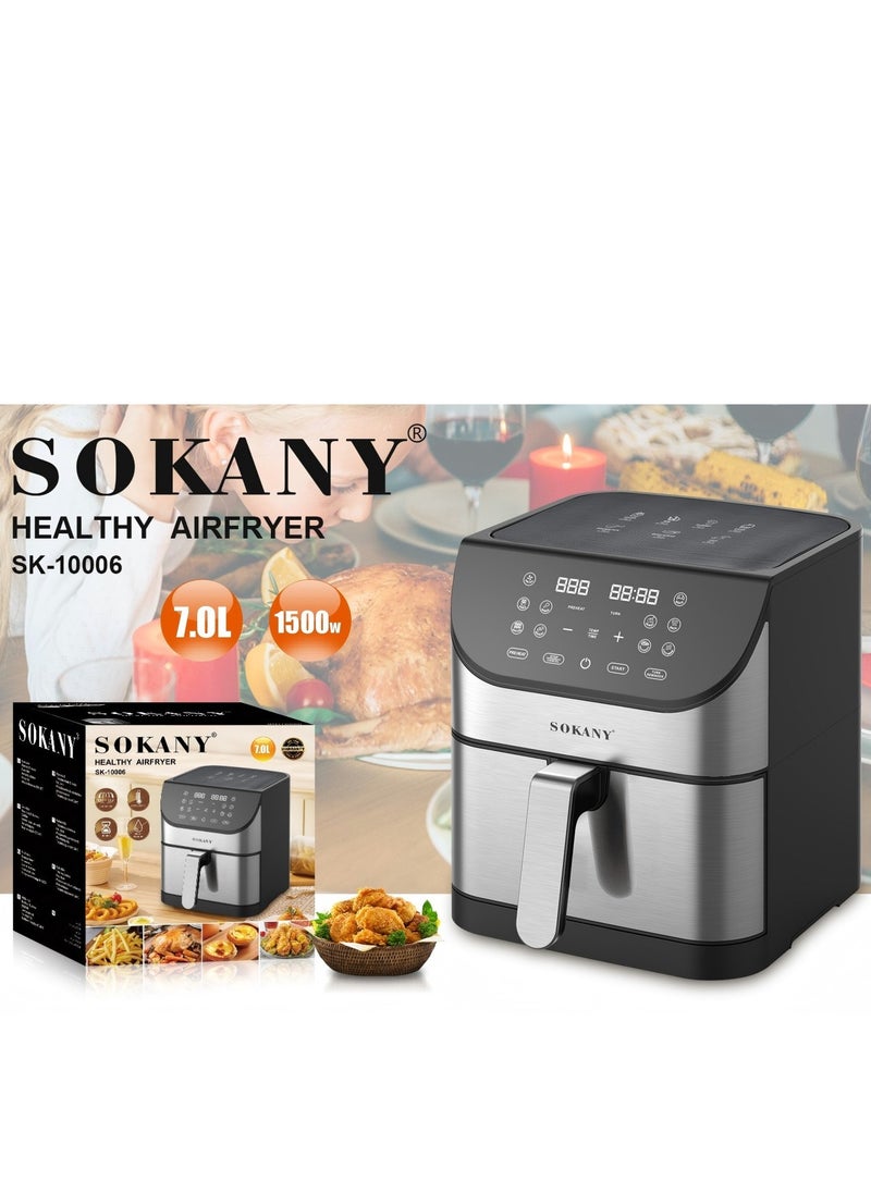 SOKANY Home Kitchen Multi Functional Touch Air Fryer, 7-Liter 1500 Watt - Plug: European Standard