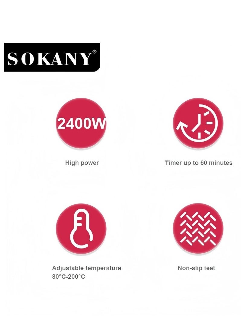 Home Smart Touch Air Fryer, 2400 Watts, Adjustable Temperature - Plug: European Standard