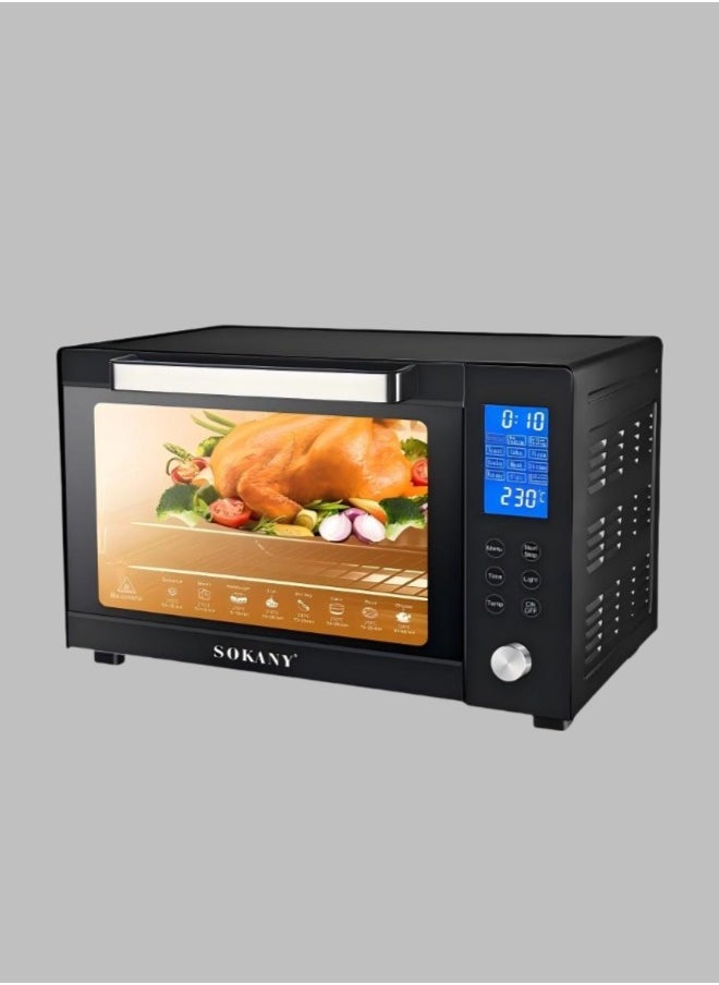 SOKANY Multifunctional Household Smart Electric Oven, Precise Temperature Control, Easy To Bake Delicious Food. The Precise Electronic Display Screen Displays Time And Temperature In Real Time, And The Knob Operation Makes The Control Easy And Accurate. Plug: European Standard