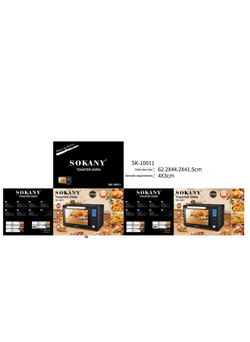 SOKANY Multifunctional Household Smart Electric Oven, Precise Temperature Control, Easy To Bake Delicious Food. The Precise Electronic Display Screen Displays Time And Temperature In Real Time, And The Knob Operation Makes The Control Easy And Accurate. Plug: European Standard