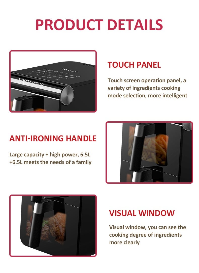 Multi Functional Health Intelligent Air Fryer, Home Visual Intelligent Touch Air Fryer - Plug: European Standard