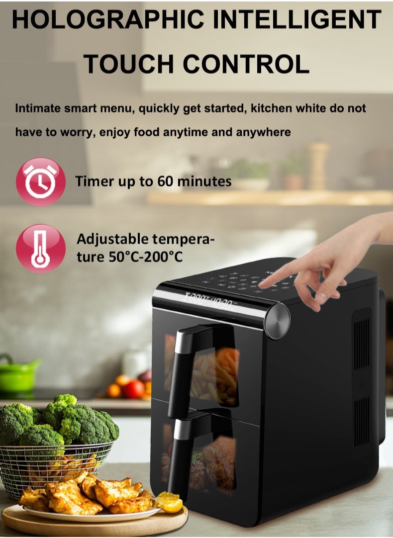 Multi Functional Health Intelligent Air Fryer, Home Visual Intelligent Touch Air Fryer - Plug: European Standard