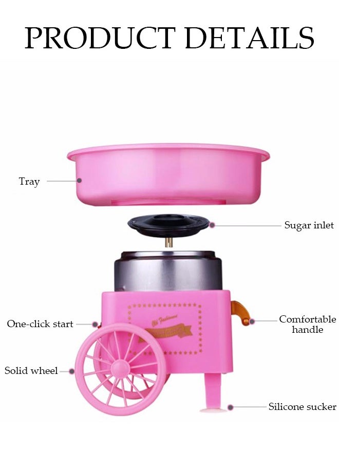 Mini electric cotton candy machine, portable cotton candy DIY machine, household non stick children's cotton candy machine,suitable for family gatherings and celebrations，21*17.5*24.5cm