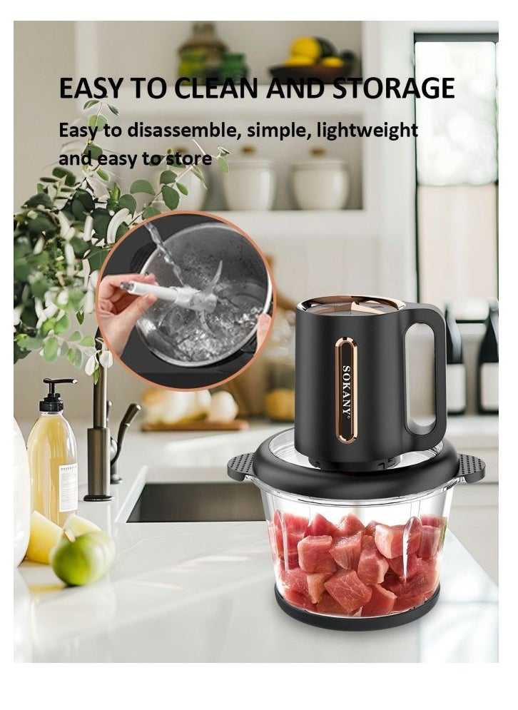 SOKANY 800W High Power 3.0L Capacity Electric Meat Grinder . Plug: European Standard