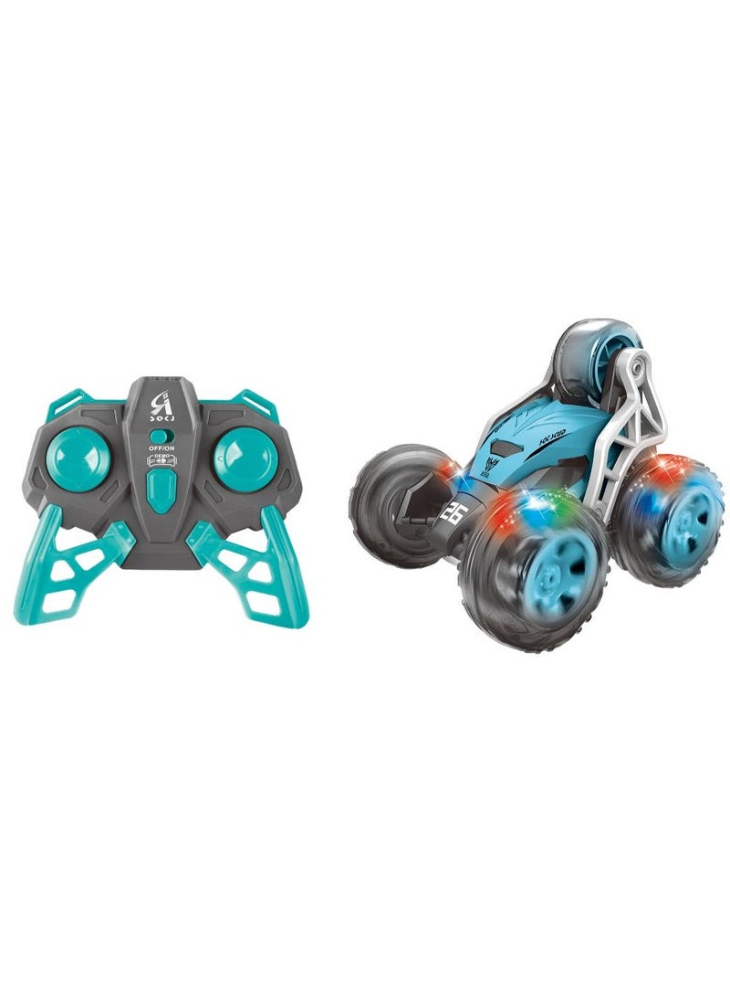 Demoz Remote Control Flip RollerZ  Car 2.4G with Lights, Assorted 1 Piece (Color May Vary) Stunt Car | Stunt Vehicle with 360-degrees Flips and Dynamic Movements | Toy Vehicle | Gift for Kids
