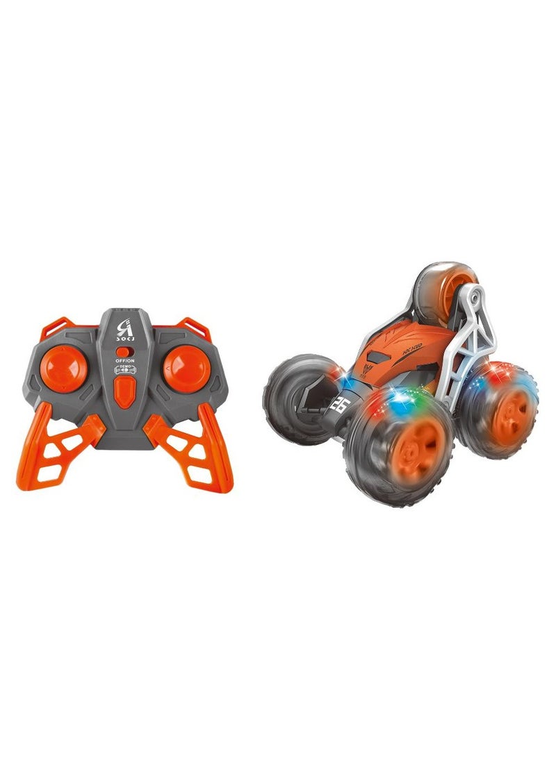 Demoz Remote Control Flip RollerZ  Car 2.4G with Lights, Assorted 1 Piece (Color May Vary) Stunt Car | Stunt Vehicle with 360-degrees Flips and Dynamic Movements | Toy Vehicle | Gift for Kids