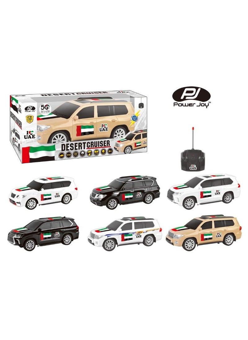 Power Joy Remote Control Desert Cruiser UAE Flag 1/12, Assorted 1 Piece (Style & Color May Vary) | Car for Display | Toy Vehicle | Off-road Car | Gift for Collectors and Kids