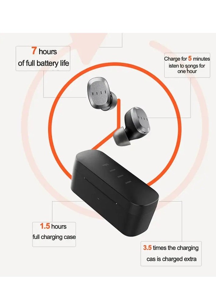 FIIL T1 Lite True Wireless Earbuds – Bluetooth 5.2, 32H Battery Life, IPX7 Waterproof, Ultra-Low Latency, Dual Host Mode, Fast Charging, Lightweight Comfort, HD Sound for Sports & Videos