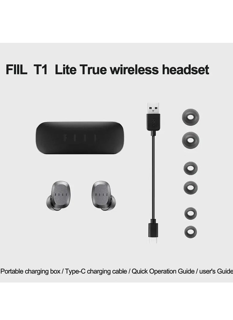 FIIL T1 Lite True Wireless Earbuds – Bluetooth 5.2, 32H Battery Life, IPX7 Waterproof, Ultra-Low Latency, Dual Host Mode, Fast Charging, Lightweight Comfort, HD Sound for Sports & Videos
