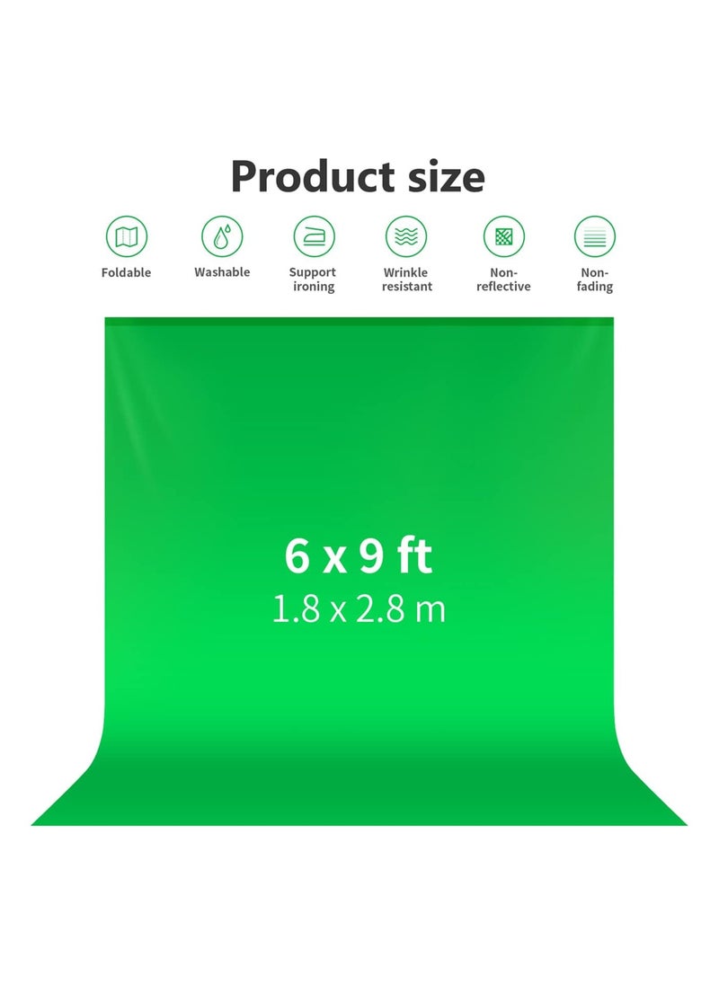 Neewer 6x9 feet/1.8x2.8 meters Photo Studio 100 Percent Pure Muslin Collapsible Backdrop Background for Photography, Video and Television (Background Only)-Green