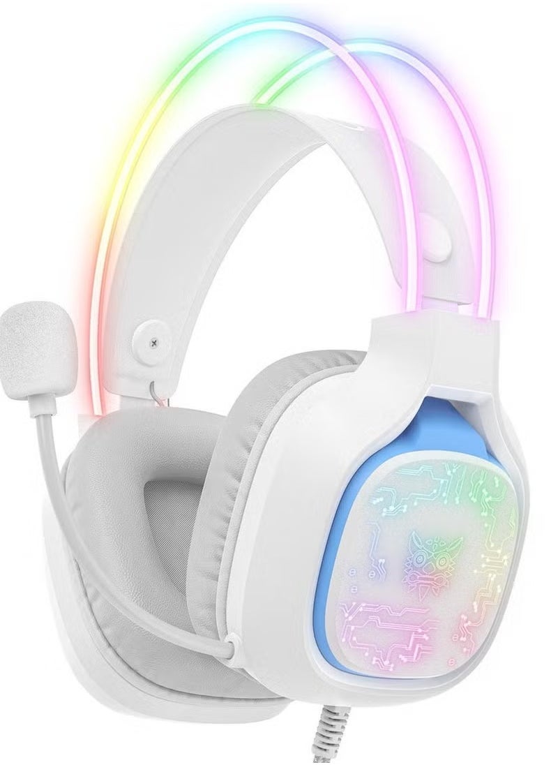 X22 Wired Gaming Headset – Over-Ear Headphones for PS4/PS5/Xbox One/Xbox Series/NSwitch/PC – White Design