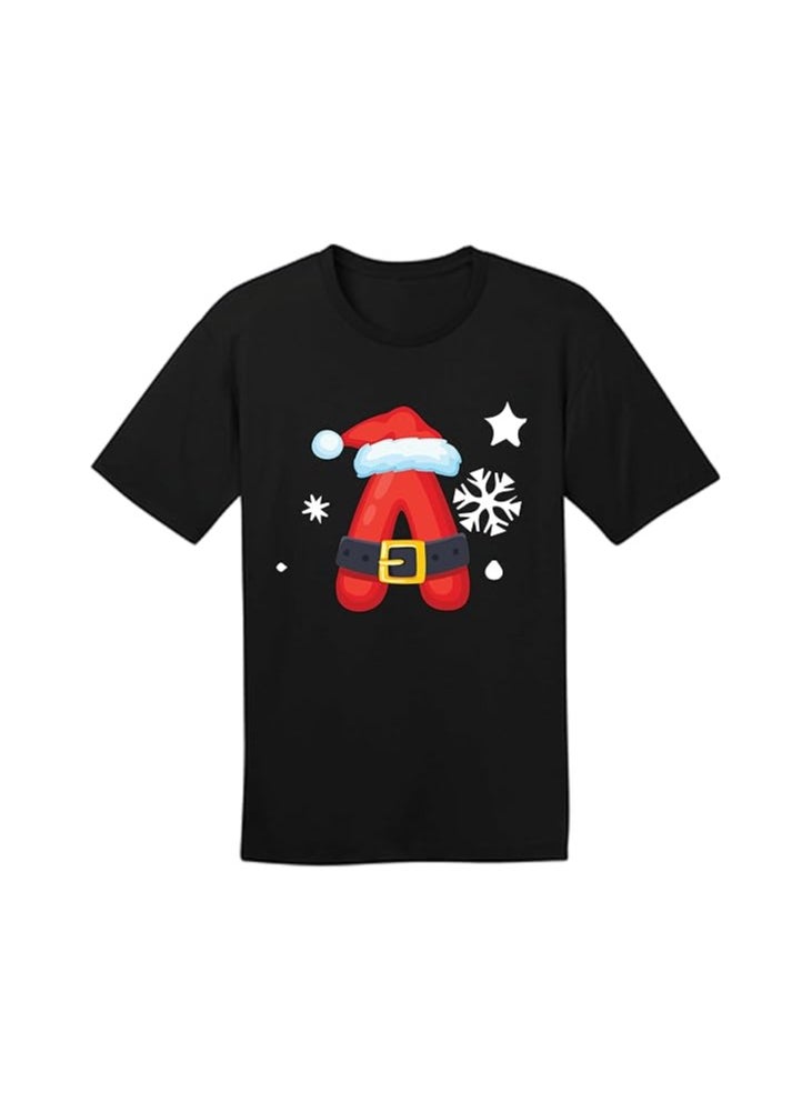 Christmas Initial Letter Printed Adult T-Shirts For Mens-Gift For Everyone