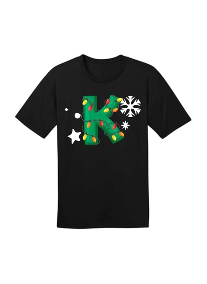 Christmas Initial Letter Printed Adult T-Shirts For Mens-Gift For Everyone