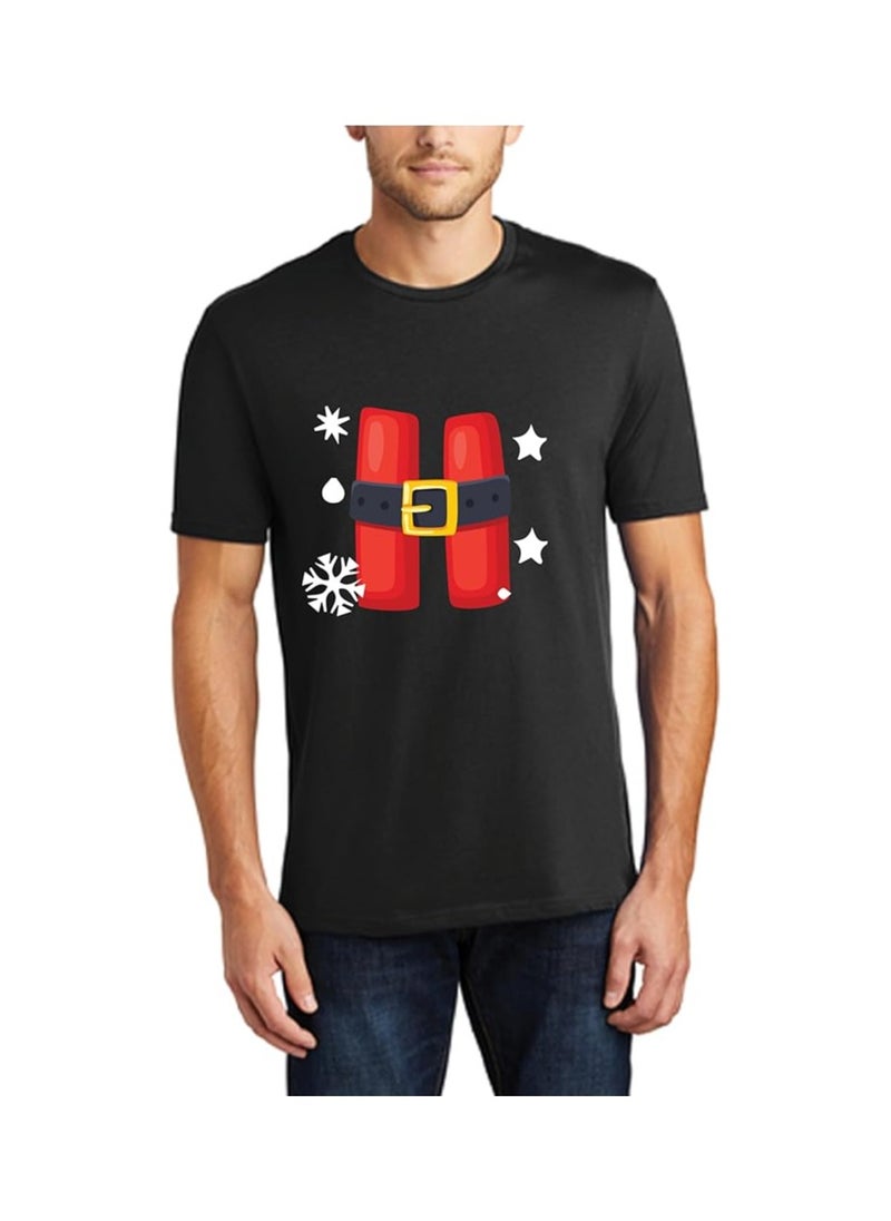 Christmas Initial Letter Printed Adult T-Shirts For Mens-Gift For Everyone