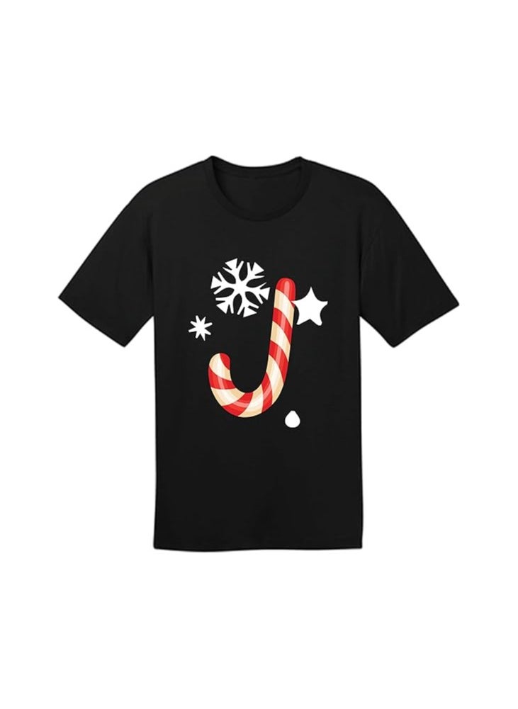Christmas Initial Letter Printed Adult T-Shirts For Mens-Gift For Everyone